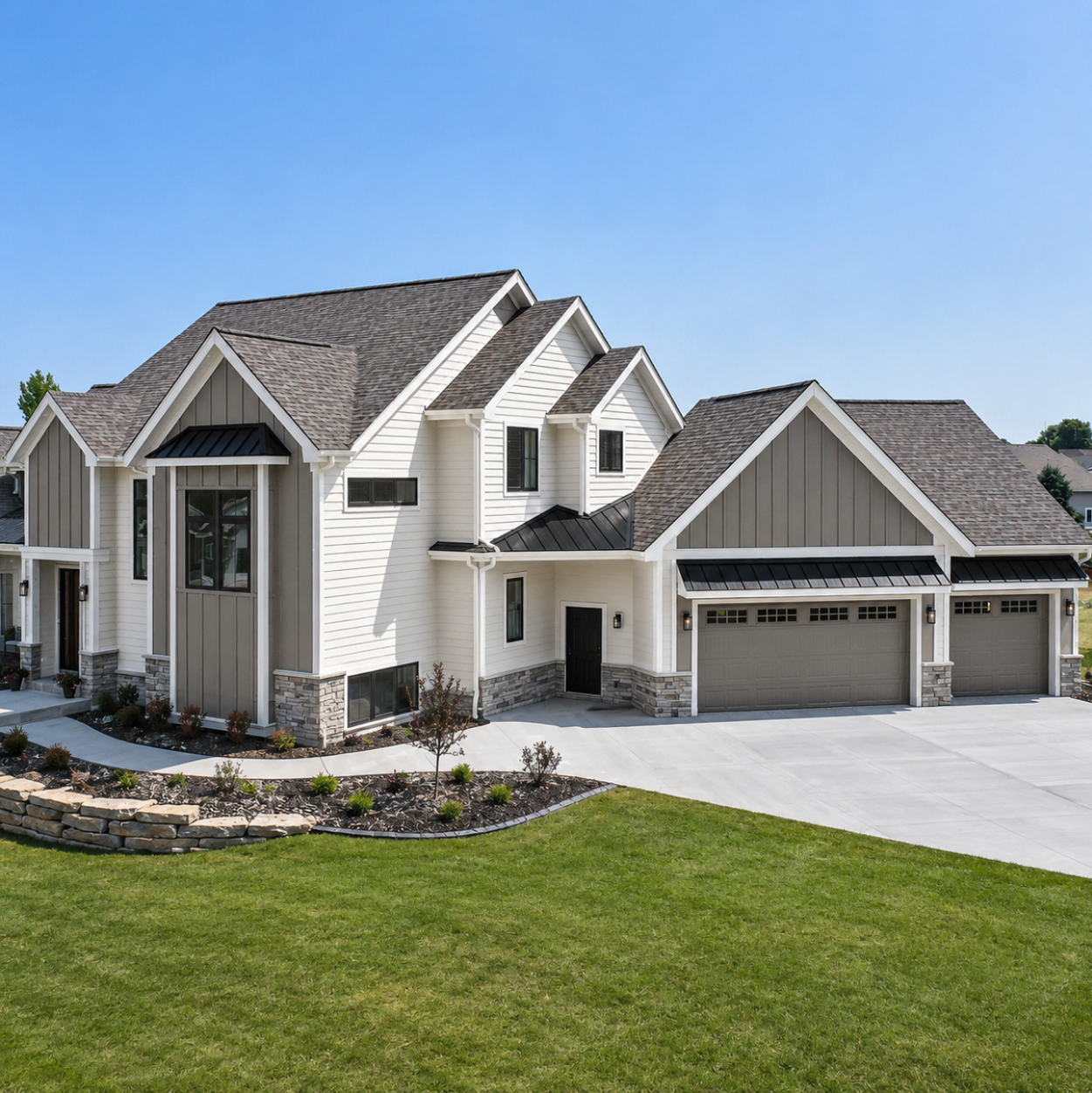 New siding on a home exterior