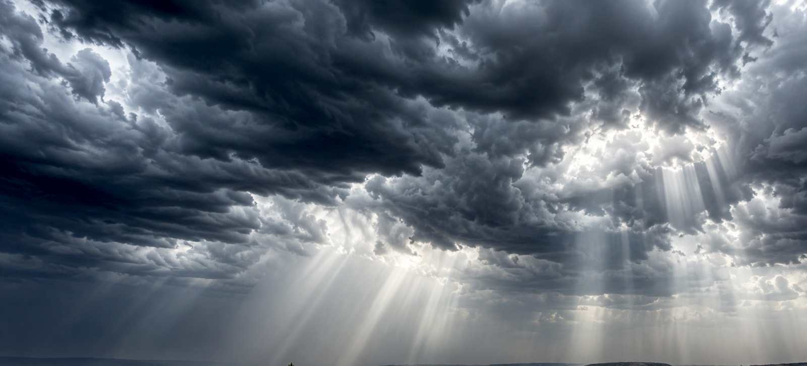 Dark storm clouds over a Wyoming landscape